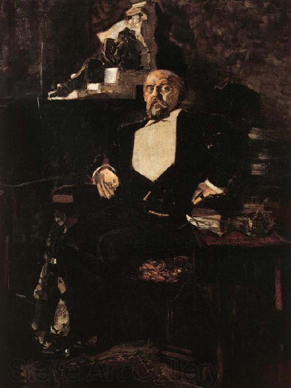 Mikhail Vrubel Portrait of Savva Mamontov France oil painting art
